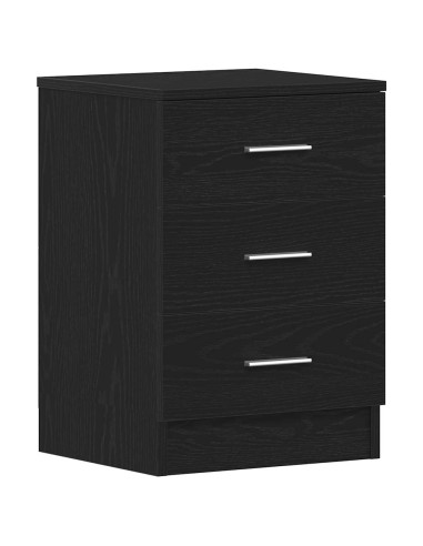 Comodini 2 pz rovere Nero 38x35x55 cm in Legno Multistrato