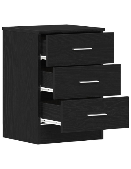 Comodini 2 pz rovere Nero 38x35x55 cm in Legno Multistrato