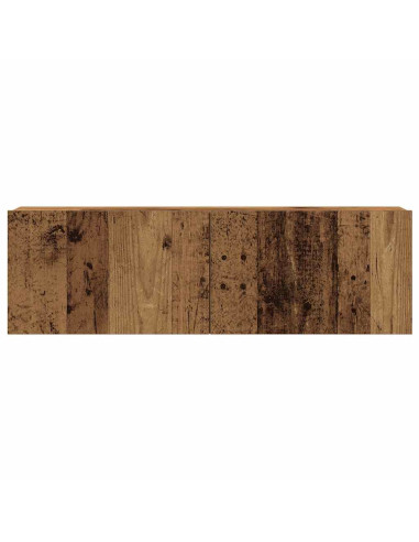 Set di 4 mobili porta TV a parete Legno Antico 100x30x30 cm