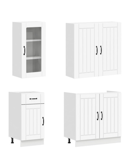 Unità Cucina LUCCA 8 pcs Bianco Legno ingegnerizzato