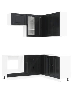 Unità Cucina LUCCA 8 pcs Nero Legno ingegnerizzato 2