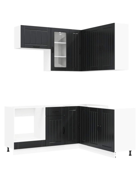 Unità Cucina LUCCA 8 pcs Nero Legno ingegnerizzato