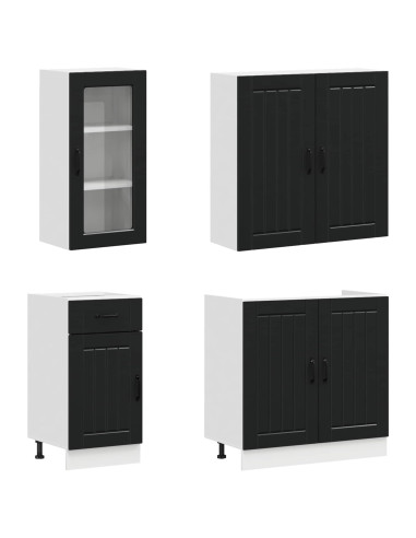 Unità Cucina LUCCA 8 pcs Nero Legno ingegnerizzato