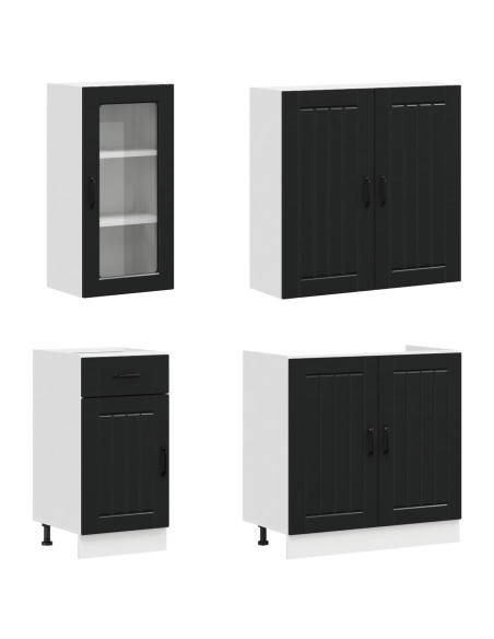 Unità Cucina LUCCA 8 pcs Nero Legno ingegnerizzato