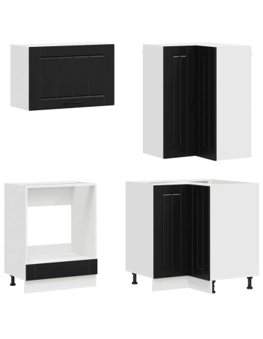 Unità Cucina LUCCA 8 pcs Nero Legno ingegnerizzato