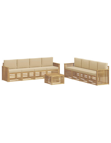 Set divani 9 pcs Bianco e Beige 59 x 59 x 37 cm Poliestere