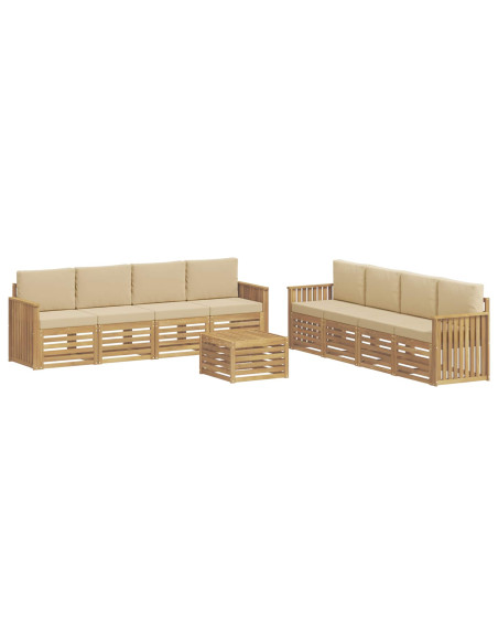 Set divani 9 pcs Bianco e Beige 59 x 59 x 37 cm Poliestere