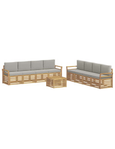 Set divani 9 pcs Bianco e Grigio Chiaro 59 x 59 x 37 cm 2