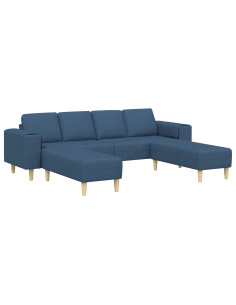 Divano per Soggiorno 3 pcs Blu Poliestere 2