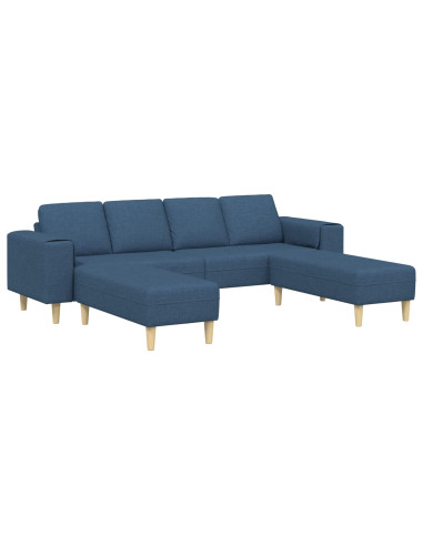 Divano per Soggiorno 3 pcs Blu Poliestere