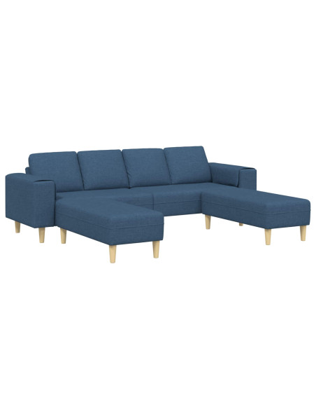 Divano per Soggiorno 3 pcs Blu Poliestere