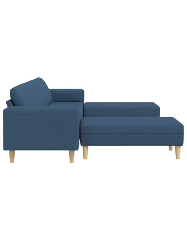 Divano per Soggiorno 3 pcs Blu Poliestere