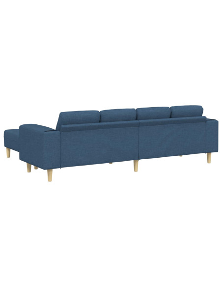 Divano per Soggiorno 3 pcs Blu Poliestere