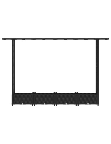 Letto Rialzato con Griglia e Tetto Nero 203 x 40 x 123 cm PP