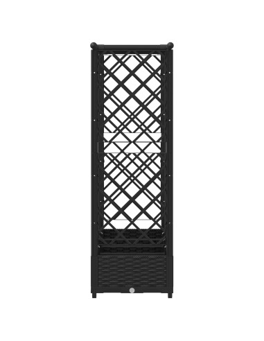 Letto Rialzato con Griglia e Tetto Nero 203 x 40 x 123 cm PP
