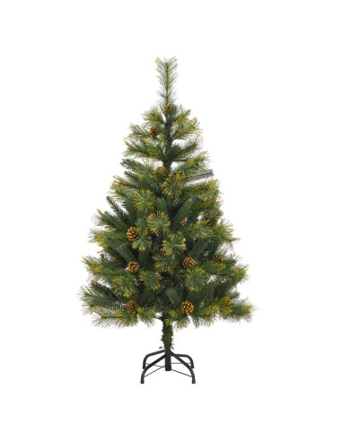 Albero di Natale artificiale pieghevole con coni Verde 120 cm