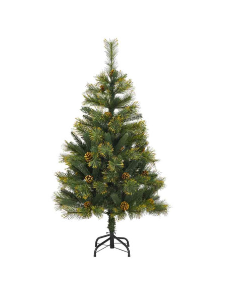 Albero di Natale artificiale pieghevole con coni Verde 120 cm