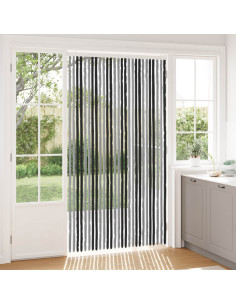 Tenda per insetti in chenille Grigio e Nero 118 x 220 cm