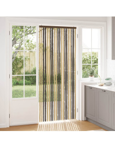 Tenda per insetti in chenille Marrone Scuro e Beige 90 x 220 cm