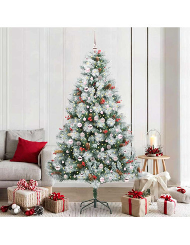 Albero di Natale artificiale Verde e bianco 210 cm
