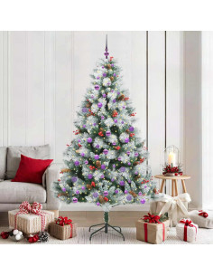 Albero di Natale artificiale Verde e bianco 210 cm
