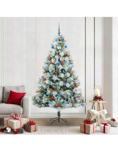 Albero di Natale artificiale Verde e bianco 210 cm