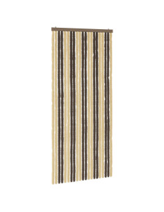 Tenda per insetti in chenille Marrone Scuro e Beige 90 x 200 cm 2