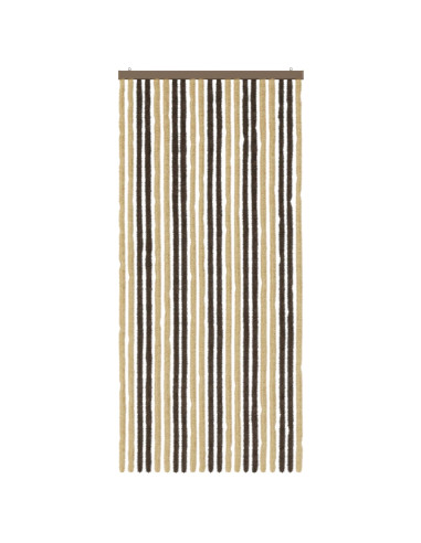 Tenda per insetti in chenille Marrone Scuro e Beige 90 x 200 cm