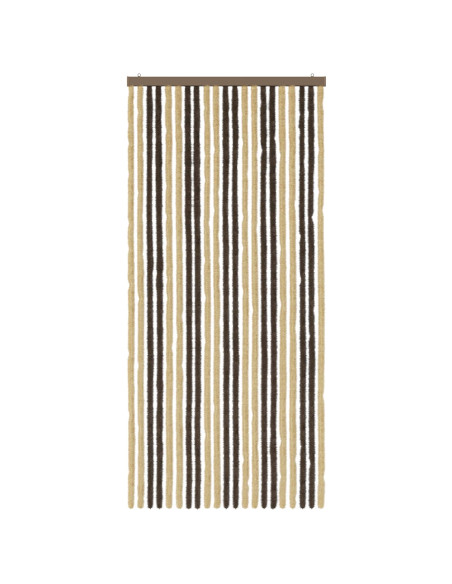 Tenda per insetti in chenille Marrone Scuro e Beige 90 x 200 cm