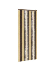 Tenda per insetti in chenille Marrone Scuro e Beige 90 x 220 cm 2