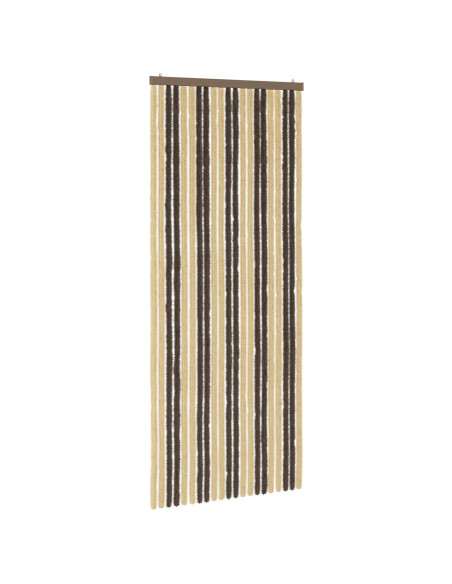 Tenda per insetti in chenille Marrone Scuro e Beige 90 x 220 cm