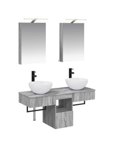 Set di Armadi da Bagno 5 pcs Sonoma grigio 40 x 10,5 x 60,5 cm
