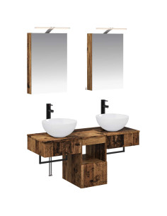 Set di Armadi da Bagno 5 pcs Legno antico 40 x 10,5 x 60,5 cm