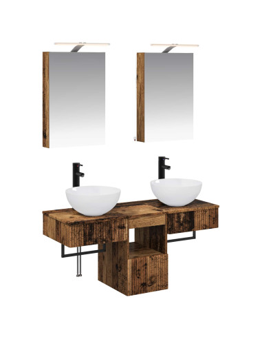 Set di Armadi da Bagno 5 pcs Legno antico 40 x 10,5 x 60,5 cm