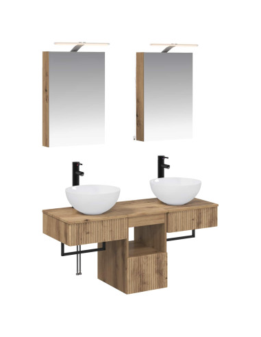 Set di Armadi da Bagno 5 pcs Rovere Artigianale