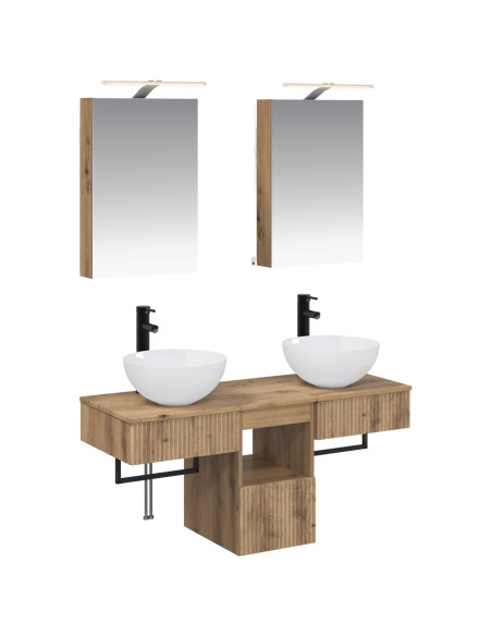 Set di Armadi da Bagno 5 pcs Rovere Artigianale
