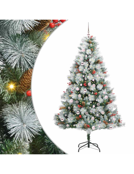 Albero di Natale artificiale Verde e bianco 210 cm