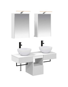 Set di Armadi da Bagno 5 pcs Bianco 43 x 16 x 62,5 cm