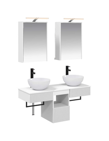 Set di Armadi da Bagno 5 pcs Bianco 43 x 16 x 62,5 cm