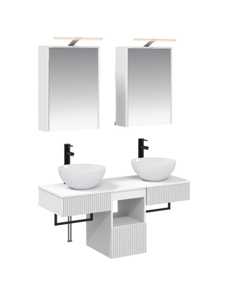 Set di Armadi da Bagno 5 pcs Bianco 43 x 16 x 62,5 cm