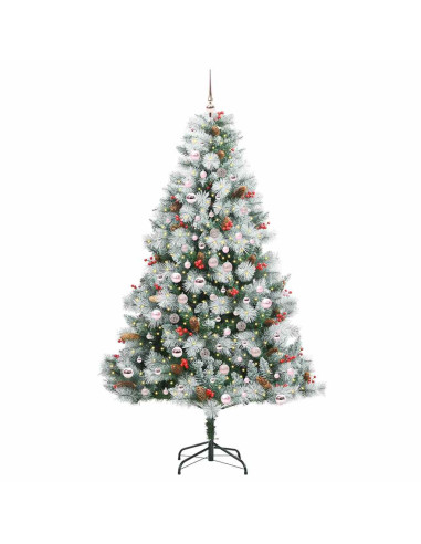 Albero di Natale artificiale Verde e bianco 210 cm