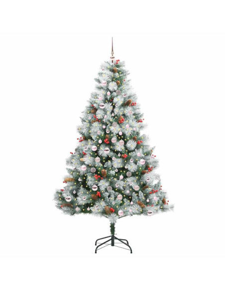 Albero di Natale artificiale Verde e bianco 210 cm