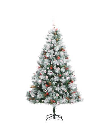 Albero di Natale artificiale Verde e bianco 210 cm