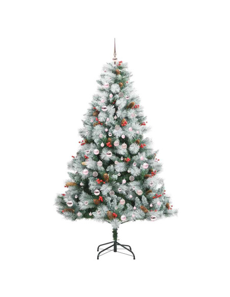 Albero di Natale artificiale Verde e bianco 210 cm