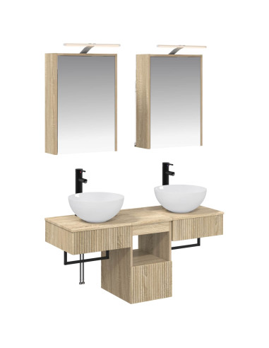 Set di Armadi da Bagno 5 pcs Rovere Sonoma 43 x 16 x 62,5 cm