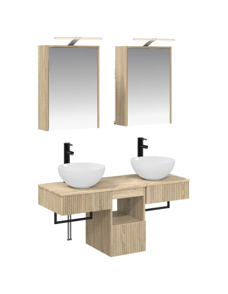Set di Armadi da Bagno 5 pcs Rovere Sonoma 43 x 16 x 62,5 cm