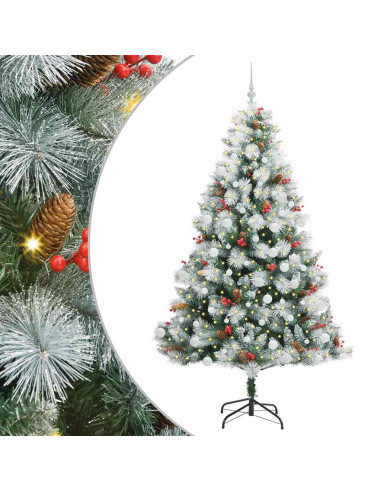Albero di Natale artificiale Verde e bianco 210 cm