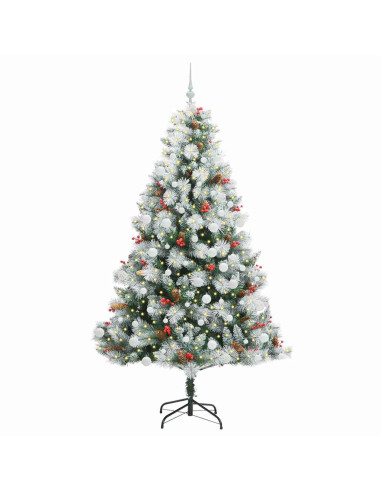 Albero di Natale artificiale Verde e bianco 210 cm