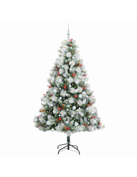 Albero di Natale artificiale Verde e bianco 210 cm