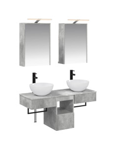Set di Armadi da Bagno 5 pcs Grigio Cemento 43 x 16 x 62,5 cm
